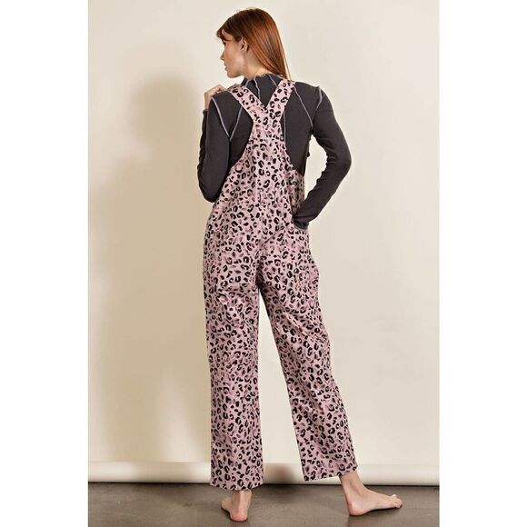 Mauve Animal/leopard Printed Jumpsuit - Picture 4 of 4